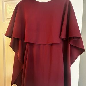 Elegant Burgundy Cape Top